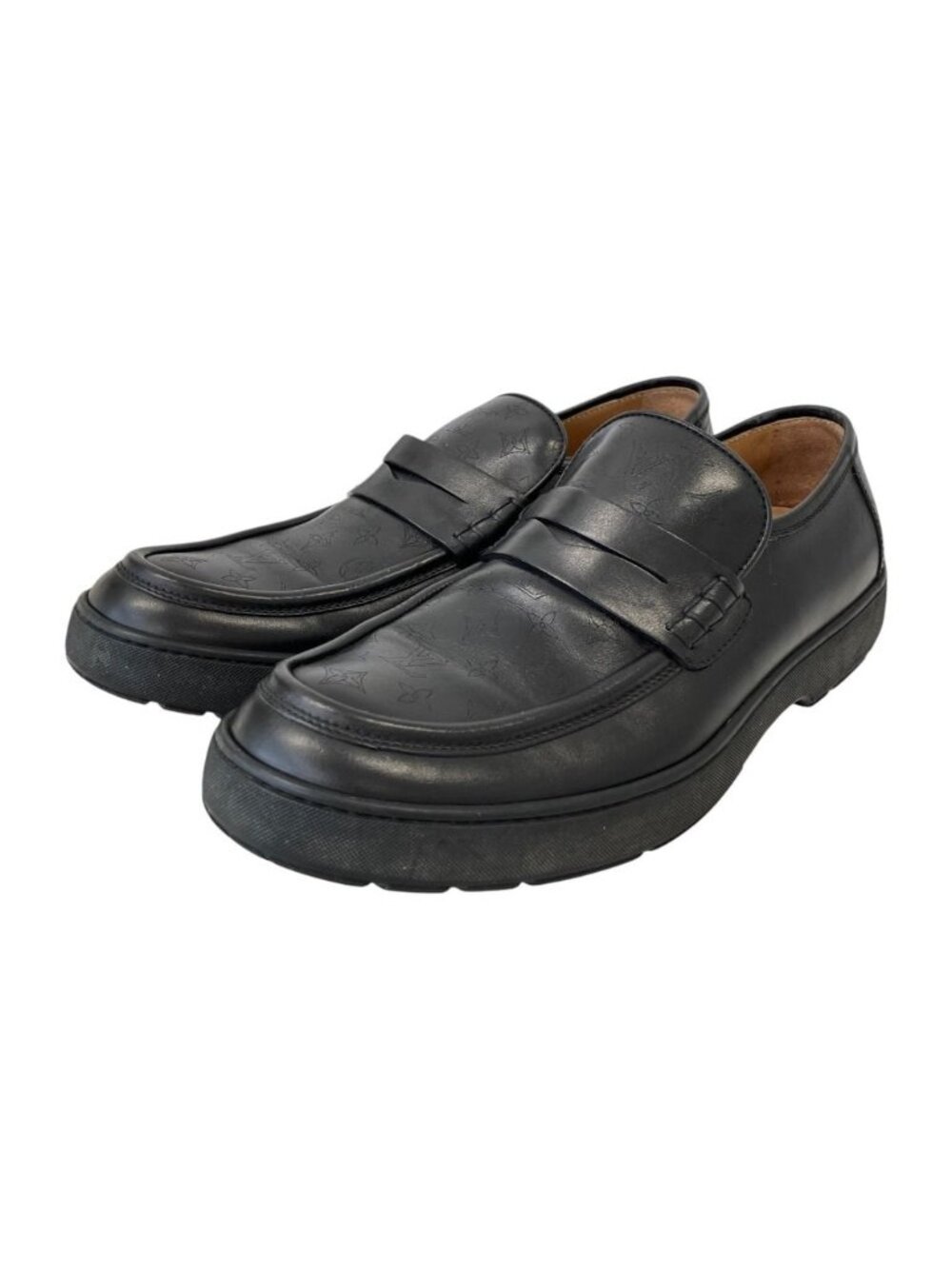 Louis Vuitton Monogram Leather Loafers Shoes Black Spring Summer Fall 8